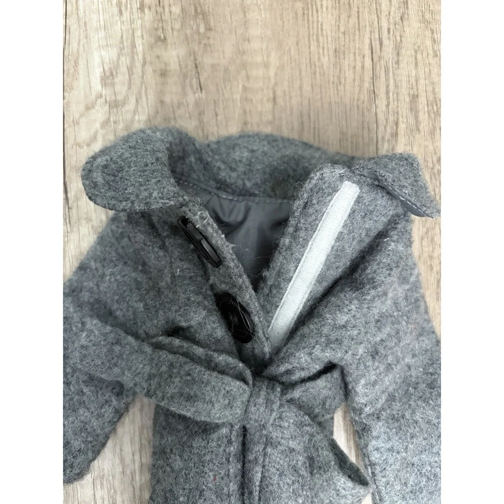 Our Generation OG Doll Gray Winter Coat Wool Peacoat Belt Retired Clothes